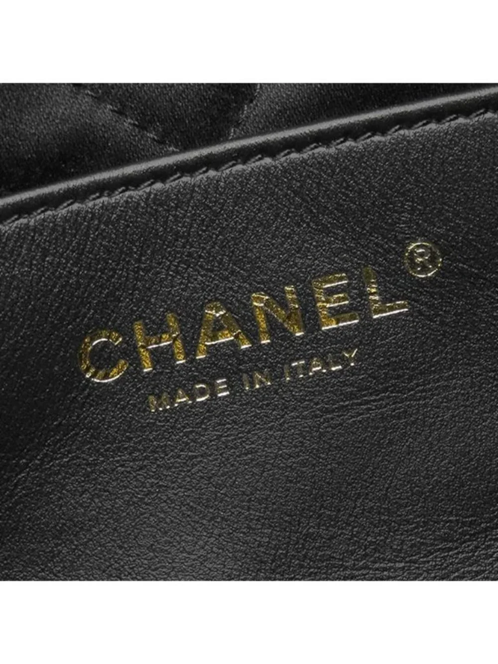 Chanel 2-Way Bag 22 Mini Handbag Calf Shiny Calfskin Black Vintage